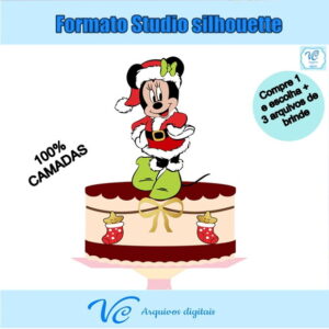 M118- Arquivo Corte Topo de bolo Minnie Natal -02