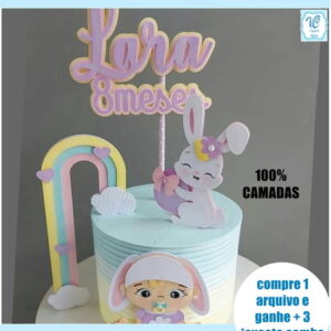 M197- ARQUIVO DE CORTE TOPO DE BOLO COELHINHO DA PASCOA BEBÊ