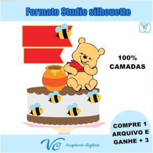 M261- Arquivo Corte Topo de bolo Ursinho Pooh -02