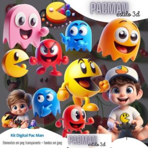 Pacman 3d-kit Digital Elementos em Png 06114