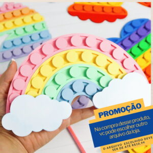 Studio/pdf Arquivo de Corte Topo Bolo Arco Iris Pop It -013