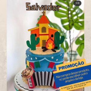Studio/pdf Arquivo de Corte Topo Bolo Festa Junina Salvador