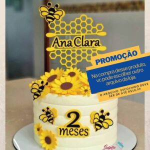 Studio/pdf Arquivo de Corte Topo de Bolo Abelha -003