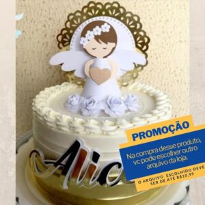 Studio/pdf Arquivo de Corte Topo de Bolo Batizado