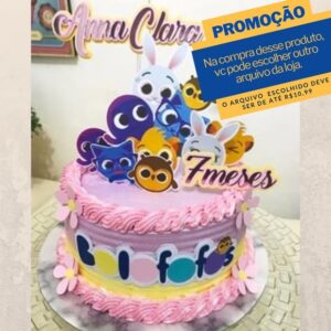 Studio/pdf Arquivo de Corte Topo de Bolo Bolofofos
