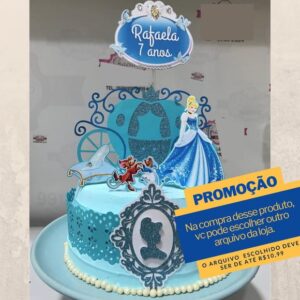 Studio/pdf Arquivo de Corte Topo de Bolo Cinderela -006