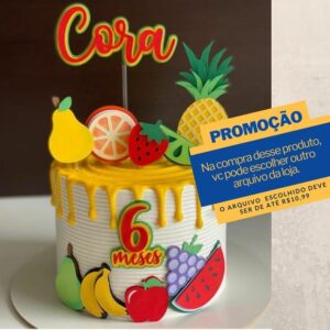 Studio/pdf Arquivo de Corte Topo de Bolo Frutinhas