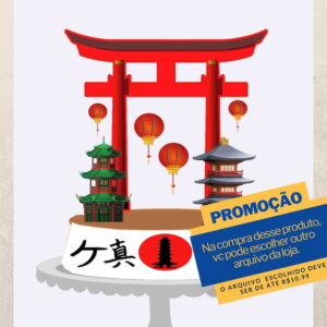 Studio/pdf Arquivo de Corte Topo de Bolo Japão