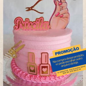 Studio/pdf Arquivo de Corte Topo de Bolo Manicure Profissões