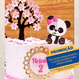 Studio/pdf Arquivo de Corte Topo de Bolo Panda