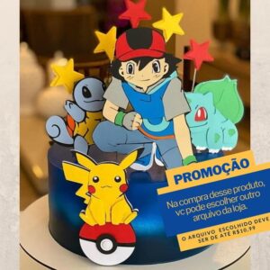 Studio/pdf Arquivo de Corte Topo de Bolo Pokemon 2