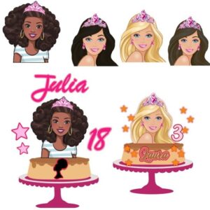 Topo Barbies Loira Morena e Afro + 4 Arquivos a Sua Escolha