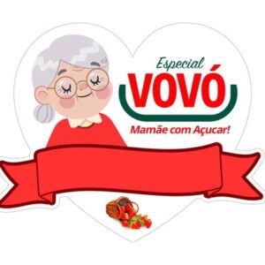 Topo Bolo Arquivo Corte Silhouette Vovó açúcar Dia das Mães