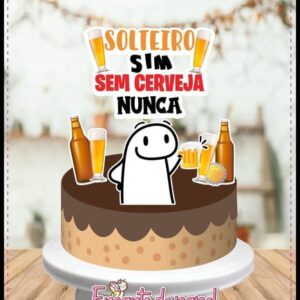 Topo Bolo Solteiro Flork (arquivo Digital)studio e pdf