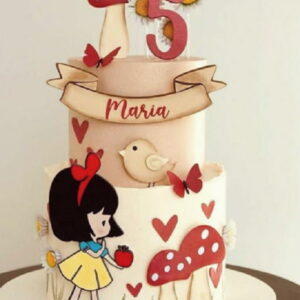 Topo Branca de Neve Cute Camadas + 4 Arquivos a Sua Escolha