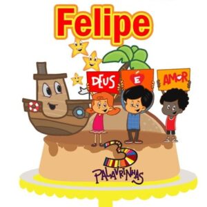 Topo de Bolo 3 Palavrinhas 2 + 4 Arquivos a Sua Escolha