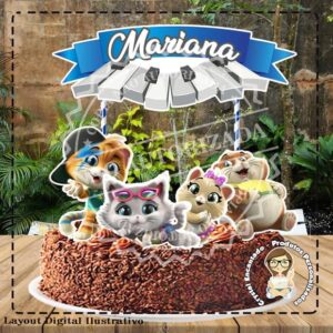 Topo de Bolo 44 Gatos - Ref 1994 Arquivo Digital