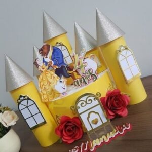 Topo de Bolo a Bela e a Fera 03 Arquivo de Corte Studio