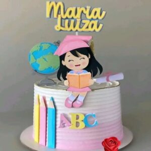 Topo de Bolo Abc Menina 3d - Arquivo Digital