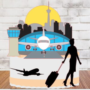 Topo de Bolo Aeromoça + 4 Arquivos a Sua Escolha
