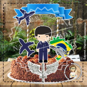 Topo de Bolo Aeronautica Masculino -ref 0071 Arquivo Digital