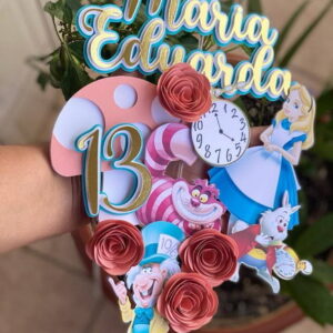 Topo de Bolo Alice no Pais das Maravilhas - Arquivo Digital