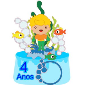 Topo de Bolo Aquaman Baby + 4 Arquivos a Sua Escolha