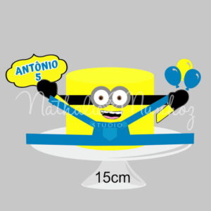 Topo de Bolo - Minion Chapéu - Arquivo de Corte