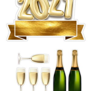 Topo de bolo Arquivo de Corte Ano Novo 2021