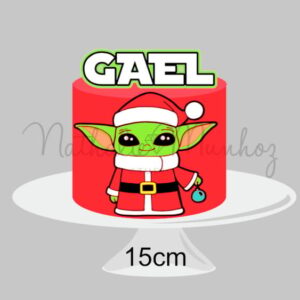 Topo de Bolo - Baby Yoda Noel - Arquivo de Corte