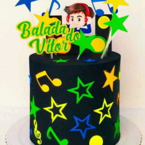 Topo de Bolo Balada Neon 01 Arquivo de Corte Studio