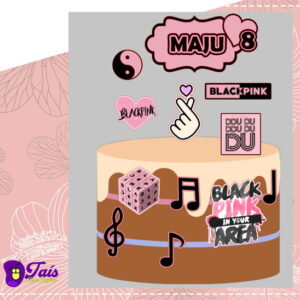 Topo de Bolo Black Pink - Arquivo de Corte Silhouette PDF