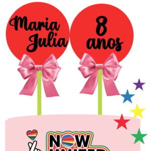Topo de Bolo Ballon Cake Now United - Arquivo Digital