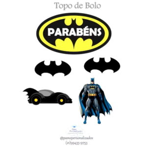 Topo de Bolo Batman com Nome - Arquivo Digital