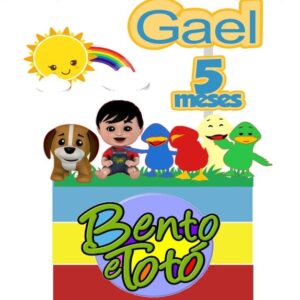 Topo de Bolo Bento e Totó + 4 Arquivos a Sua Escolha