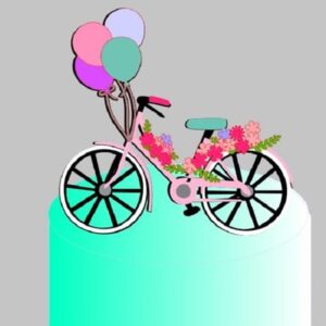Topo de Bolo Bicicleta em Camadas - Arquivo de corte
