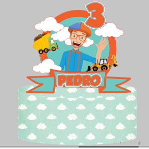 Topo de Bolo Blippi + 4 Arquivos a Sua Escolha