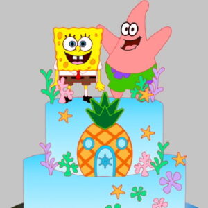 Topo de Bolo Bob Esponja em Camadas - Arquivo de corte