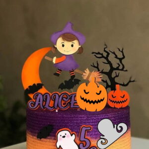 Topo de Bolo Camadas Bruxinha Halloween Arquivo Studio
