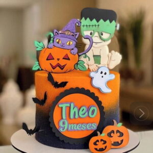 Topo de Bolo Camadas Halloween Frankenstein Cute 1 Arquivo