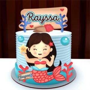 Topo de Bolo Camadas-sereia Cute-artes Studio 0108