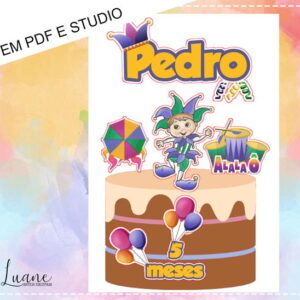 Topo de Bolo Carnaval 02 - Arquivo de Corte Studio/PDF