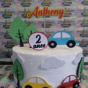 Topo de bolo Carros 3D #104 - Arquivo Digital