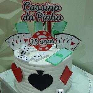 Topo de Bolo Cassino 2 + 4 Arquivos a Sua Escolha