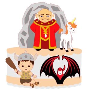 Topo de Bolo Caverna do Dragão + 4 Arquivos a Sua Escolha