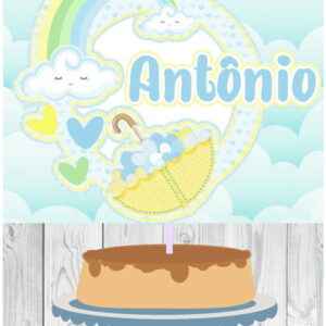 Topo de Bolo Chuva de Amor Arquivo Silhouette