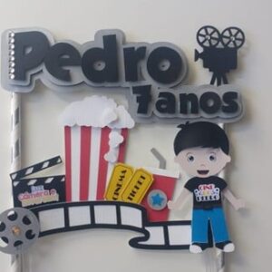Topo de bolo Cinema Menino - 01- Arquivo de Corte Camadas