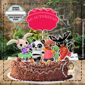 Topo de Bolo Coelho Bing - 0697 Arquivo Digital
