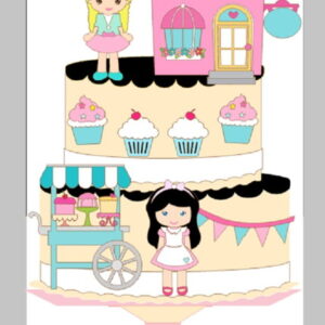 Topo de Bolo Confeitaria Cute em camadas - Arquivo digital