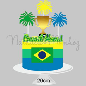 Topo de Bolo - Copa Brasil Hexa - Arquivo de Corte
